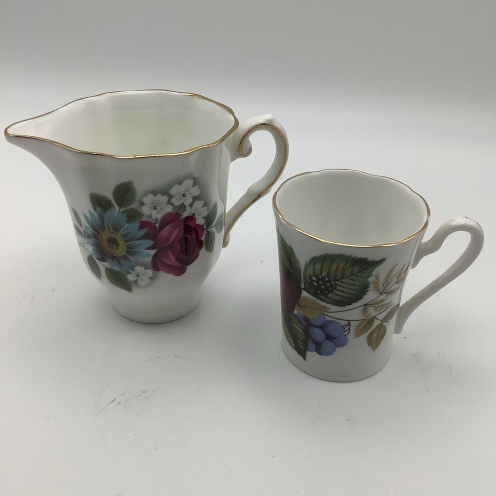 Vintage Royal Grafton England Fine Bone China Pitcher and Demitasse Cup